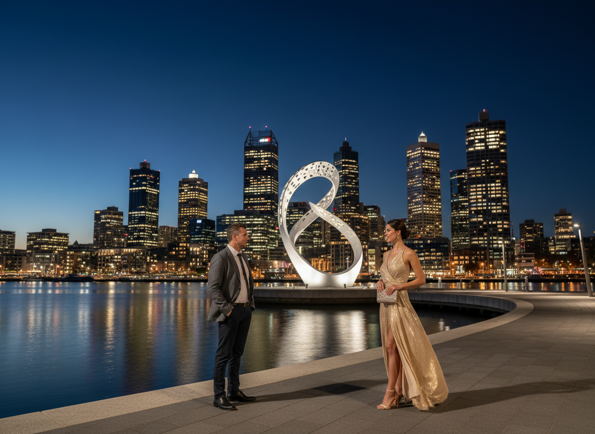 A couple at Elizabeth Quay